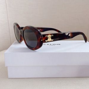 NEW Celine Triomphe Sunglasses Havana - Includes: Case + Box + Dust cloth